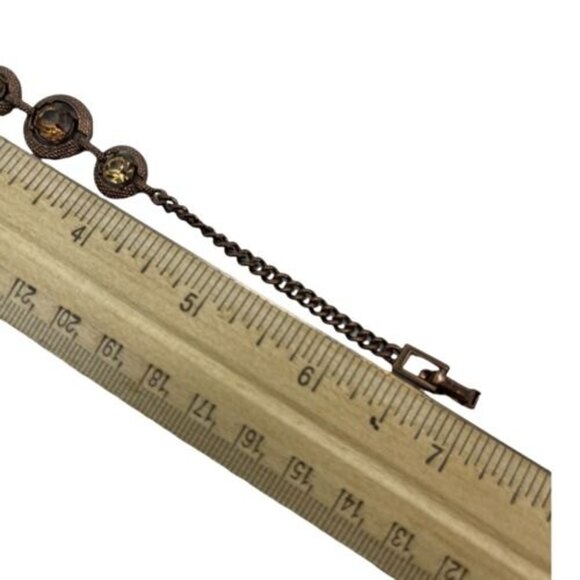 Givenchy Women's Three Crystals Copper Color Chain Bracelet - Picture 10 of 11